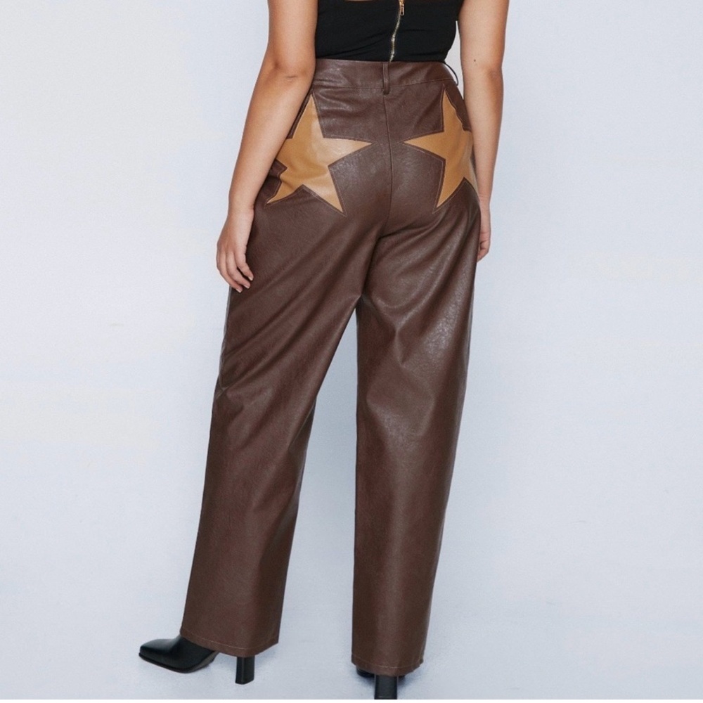 Nasty Gal Faux Leather Star Bum Pants NWT